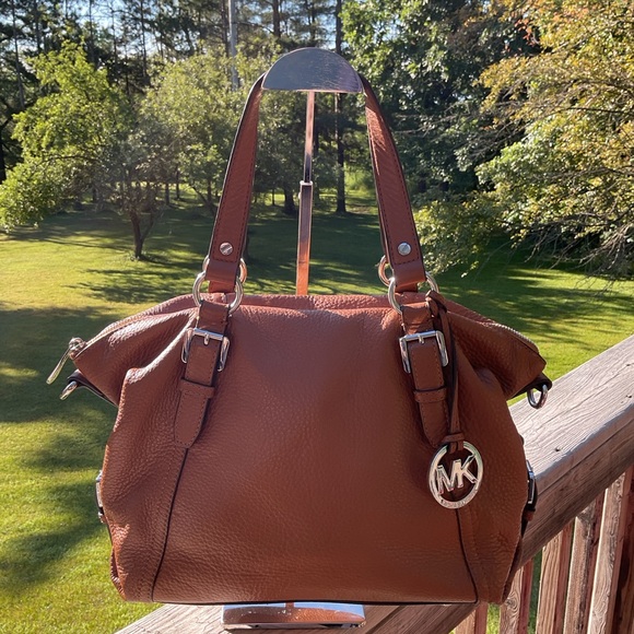 Michael Kors Brown Shoulder Bag with Silver Hardware - Picture 1 of 15